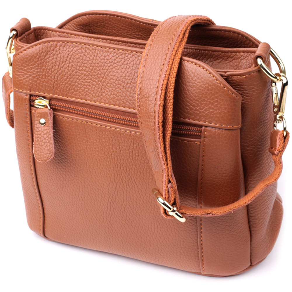 Замечательная женская сумка с твердым дном из натуральной кожи Vintage sale_15108 Рыжий Киев - изображение 2