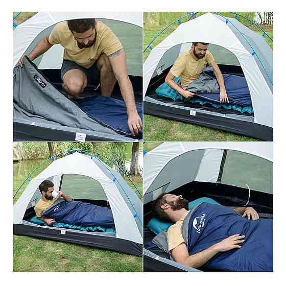 Спальник надлегкий Naturehike LW180 NH21MSD04 лівий, (15°C), p-p XL, темно-блакитний Київ