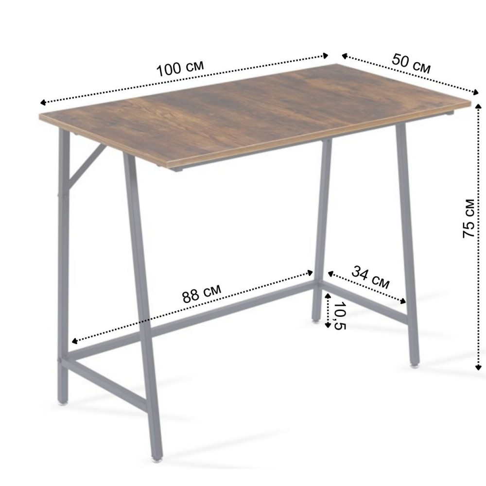 Стіл письмовий комп'ютерний металевий в стилі лофт Bonro 267 для комп'ютера Київ - фото 6