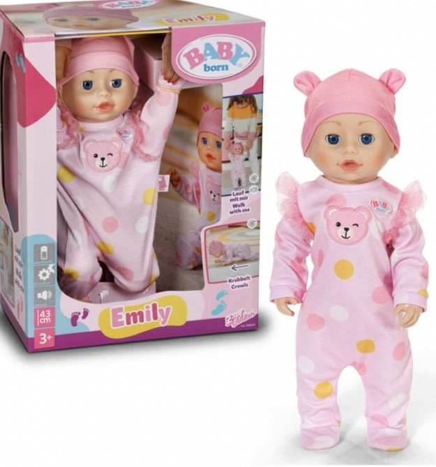 Емілі Emily Перші кроки Baby Born 43 см лялька, яка рухаєтся та повзає. Харків - фото 4