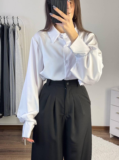 Женская базовая рубашка на пуговицах турецкий плотный софт Одесса - изображение 1