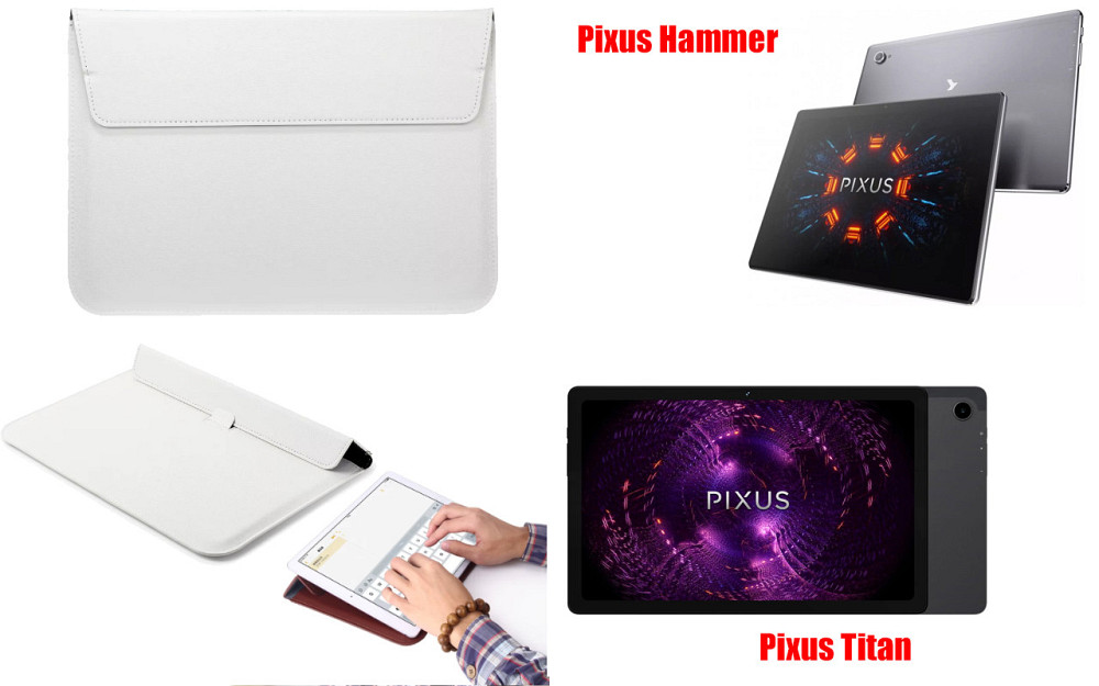Чохол-конверт VitoCase для Pixus Hammer, Pixus Titan, з функцією підставки для планшета Білий Київ - фото 1