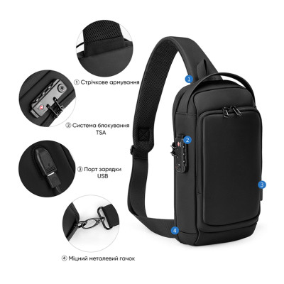 Рюкзак для ноутбука Porto 10" RNC-4043 Black (RNC-4043BK) Винница - изображение 4