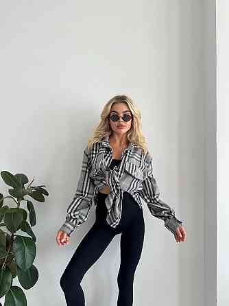 Жіноча тепла оверсайз сорочка в клітинку фланель 48/52 Одеса