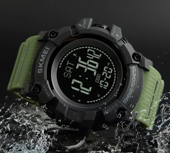 Cпортивний годинник Skmei 1356 Compass з компасом удароміцні (Зелені) Вінниця