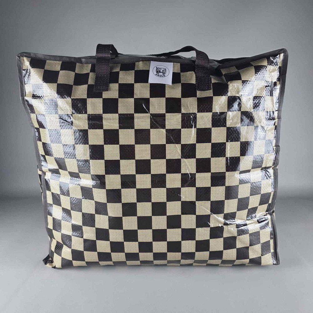 Сумка хозяйственная на змейке , полипропиленовая,  с цветным рисунком  №3 Шахматы+круги (50x34x22) (1 шт) Харьков - изображение 6