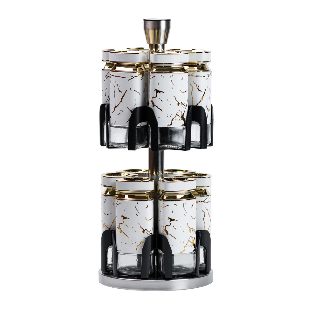 TS Kitchen Набір для спецій на підставці карусель12 баночок по 120 мл Киев - изображение 2