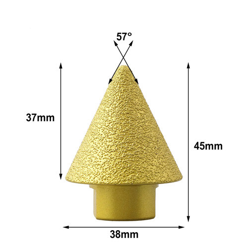 Фреза алмазная конусная 2-38мм M10 по керамике граните для дрели Вінниця - фото 4