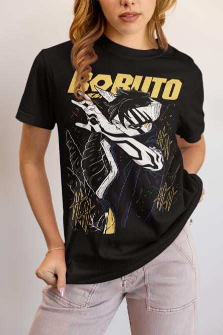 Футболка з аніме принтом Наруто оверсайз (S/M/L) Чорний AnimeJ0640 Дніпро - фото 3