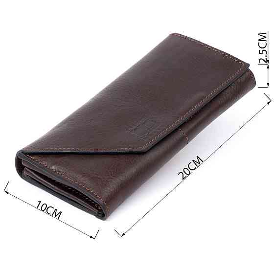 Горизонтальний клатч глянсовий на магніті GRANDE PELLE 11317 Шоколадний Київ