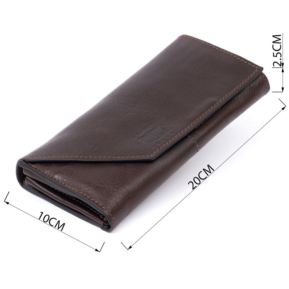 Горизонтальний клатч глянсовий на магніті GRANDE PELLE 11317 Шоколадний Київ - фото 3