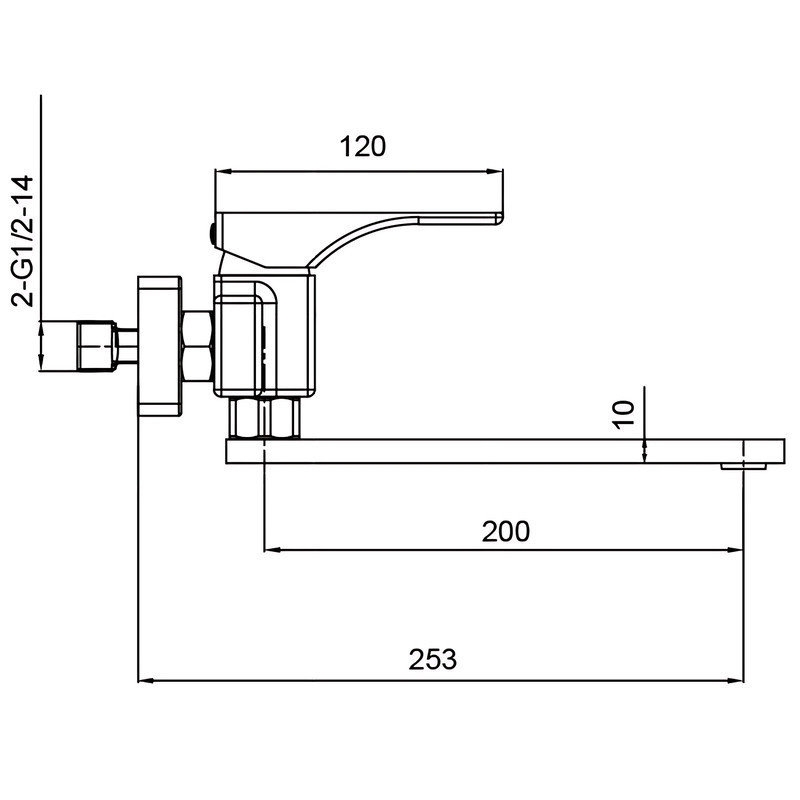 Змішувач для кухні настінний Koer KB-73010-01    ( KR3490 ) 38664 Харків - фото 5