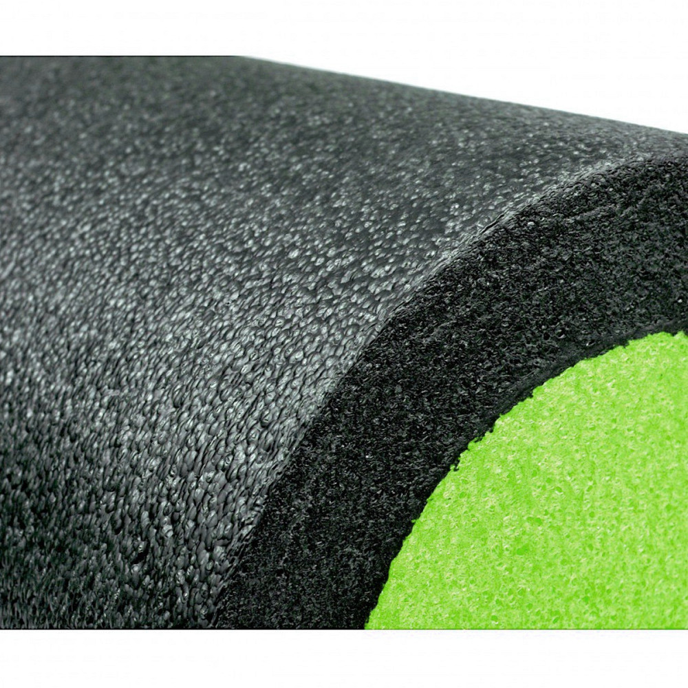 Масажний ролик (роллер) гладкий PowerPlay 4021 Fitness Roller Чорно-зелений (30x15см.) Київ - фото 3