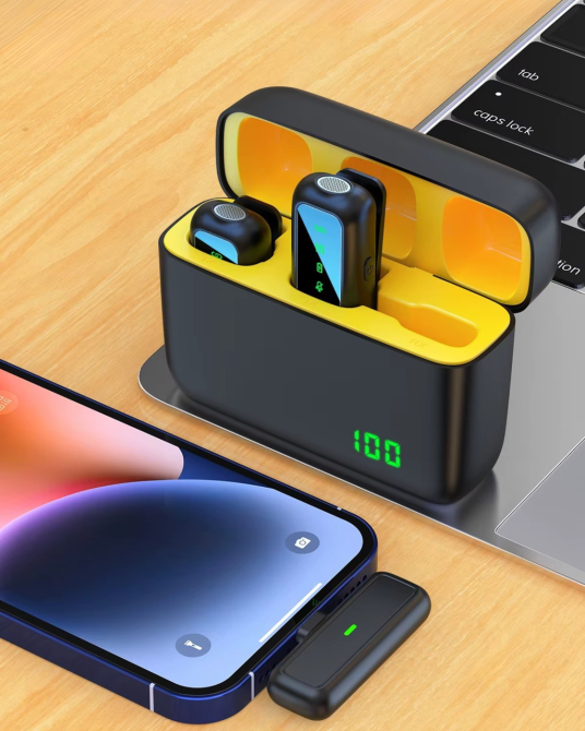 Микрофоны беспроводные петличные с шумоподавлением ONELEADER SX6 с зарядным кейсом с подключением Type-C для iPhone та Android Кам'янець-Подільський - фото 10