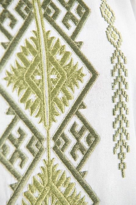 Вишиванка жіноча з довгим рукавом лляна, біла топ Київ - фото 3