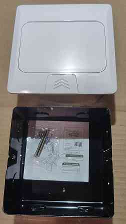 Розетка підлогова подвійна LIVOLO біла, вбудована у підлогу, для кухні, офісу чи конференц-залу, з кришкою, висувна, з заземленням, IP44, плавне відкр Коломыя