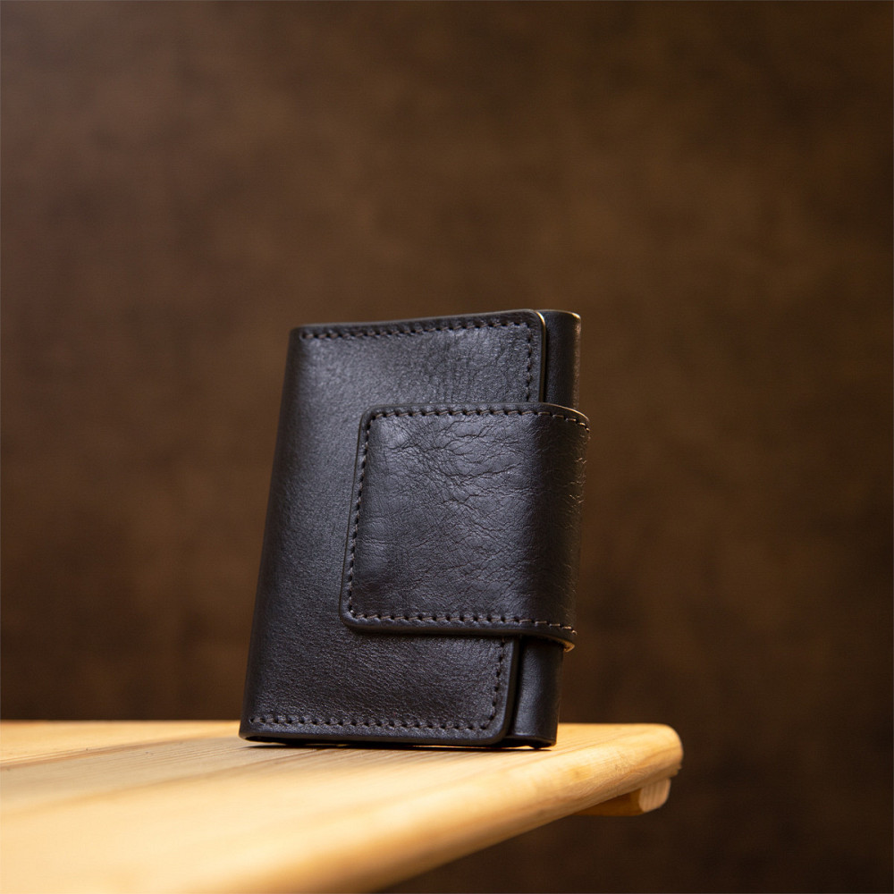 Кожаная визитница унисекс GRANDE PELLE 11338 Темно-синий Киев - изображение 7