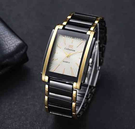 Чорний із золотистим чоловічий годинник Сміла