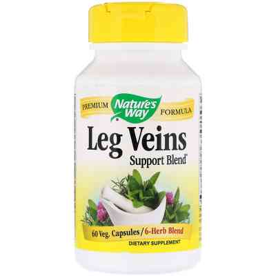 Травы Nature's Way Поддержка Вен, Leg Veins Support Blend, 60 капсул (NWY79270) Винница