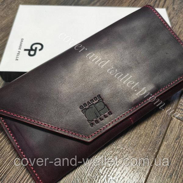 Женский кожаный кошелек в ретро стиле марсалового цвета Grande Pelle Festa 513161 Киев - изображение 10