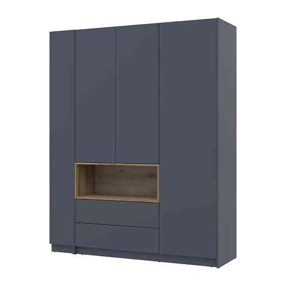 Шкаф для одежды с нишей и этажеркой Doros Дейл Графит/Дуб Эвок 3 ДСП 178х52х220 DRS-011725 (44900337) Днепр