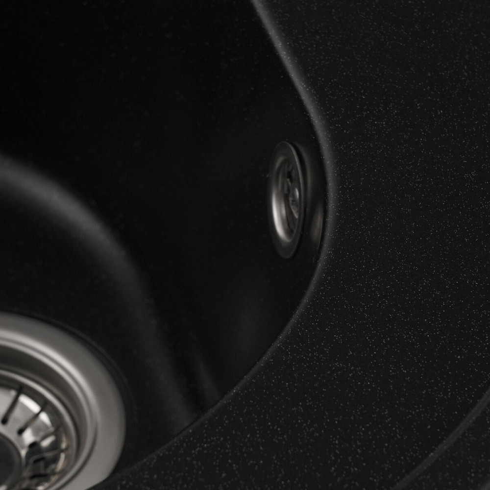 VALESO Гранітна мийка для кухні VALESO LUNA 510 матова Чорний металік Киев - изображение 6