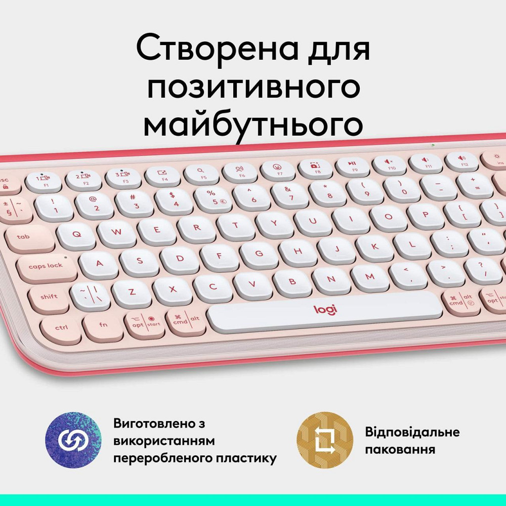 Клавіатура бездротова Logitech Pop Icon Keys Rose (920-013073) Рожевий Харків - фото 12
