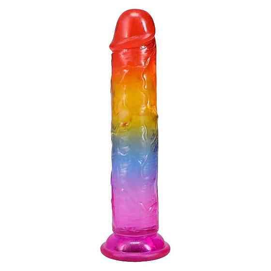 Дилдо Doc Johnson Crystal Jellies - 7 Inch Сlassic Dong - Rainbow Sex Aura Київ