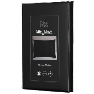 Наволочка Ardesto Mix&amp;Match Premium 50х70+5см 100% бавовна, сатин чорний (ART5070PCL) Вінниця - фото 7