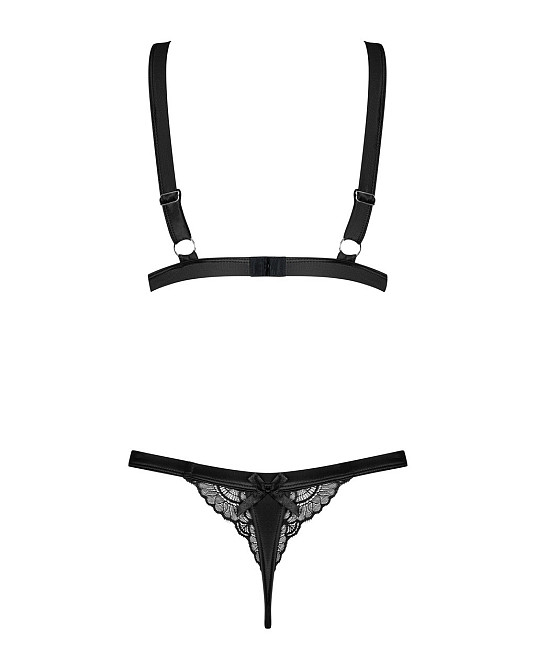 Комплект бюстгальтер та трусики Obsessive Eloissa set Black S/M Sex Aura Київ - фото 6