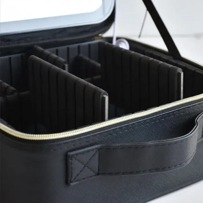 Kronos Розовая Дорожная косметичка-чемоданчик с LED зеркалом Розовая Коломия - фото 7