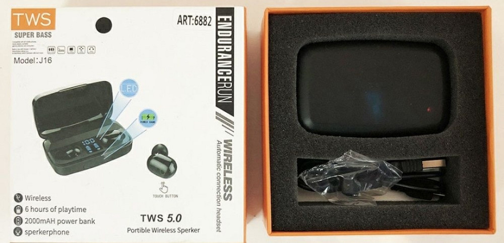 Наушники Беспроводные с боксом : AIR J16 TWS Original. Харьков - изображение 2