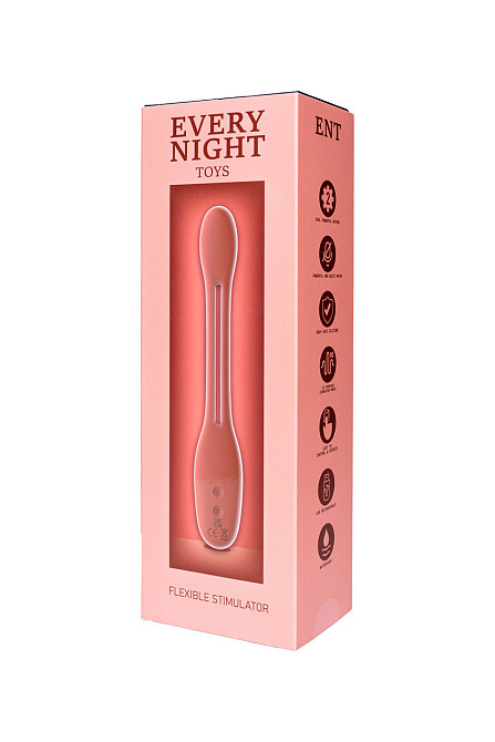 Гнучкий вібратор для пар Every Night Toys Flexible з двома моторчиками, червоний Sex Aura Київ - фото 5