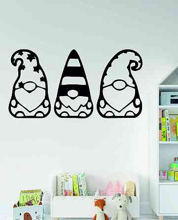 Декоративное настенное Панно «Гномики» Декор на стену 90*55 см-3шт, Черный Киев