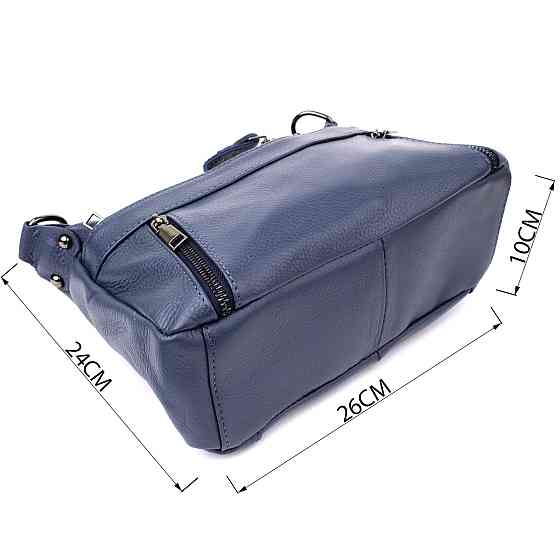 Зручна жіноча сумка з натуральної шкіри Vintage 23019 Синій Київ