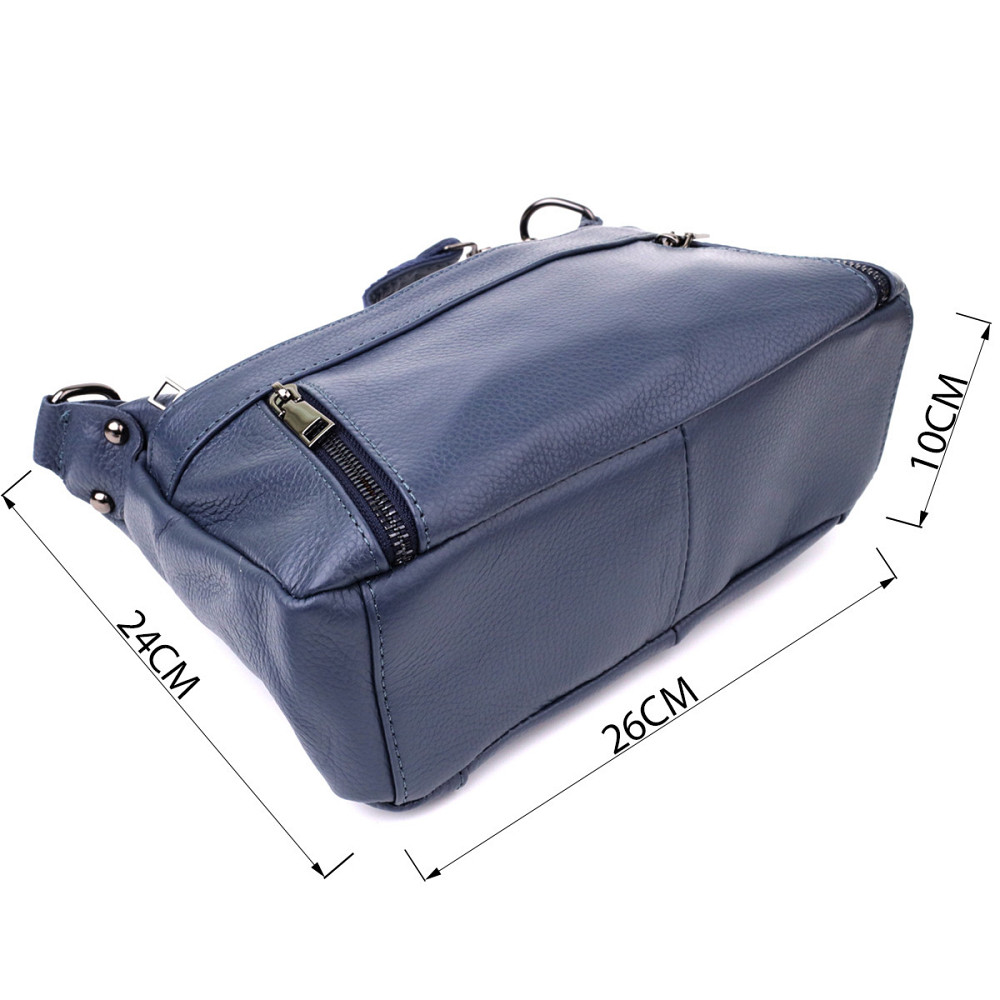 Зручна жіноча сумка з натуральної шкіри Vintage 23019 Синій Київ - фото 3