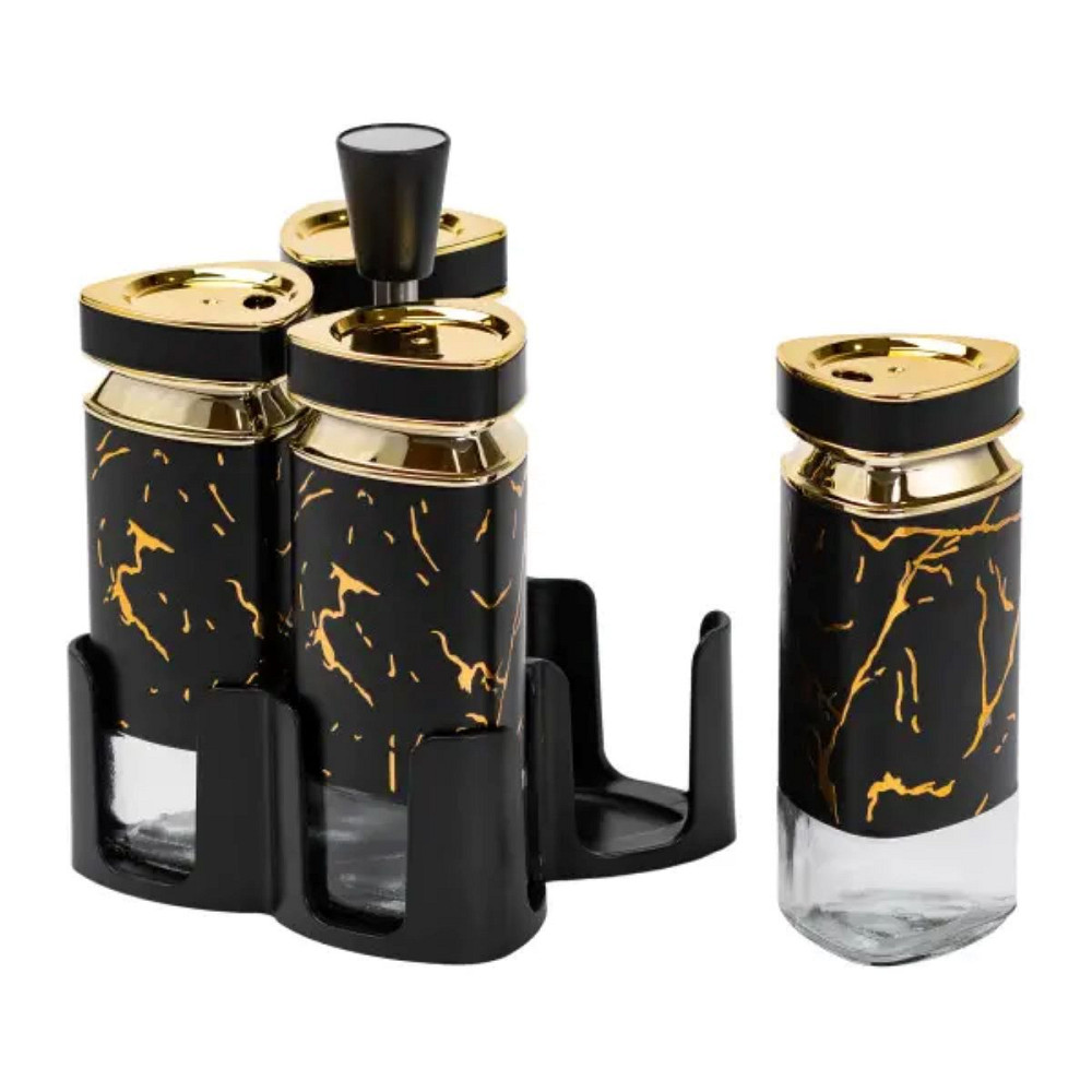 TS Kitchen Набір для спецій на підставці 4 баночки по 120 мл Коломия - фото 3