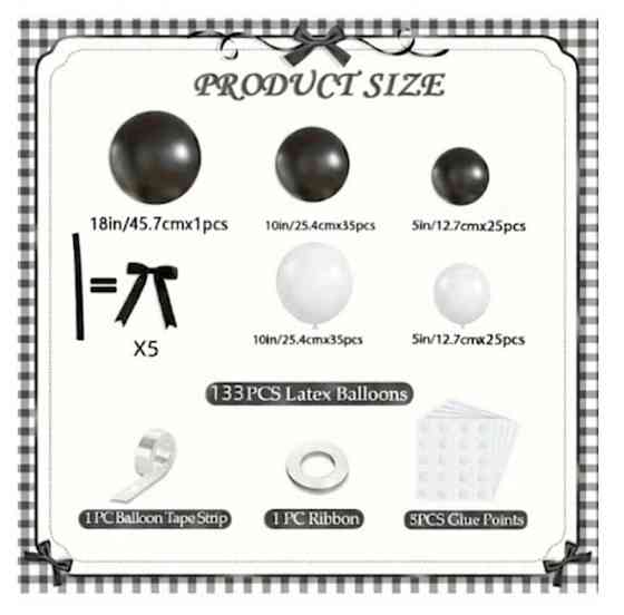 Набор для фотозоны чёрно-белый 133 Киев