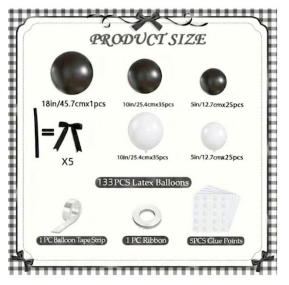 Набор для фотозоны чёрно-белый 133 Київ - фото 2