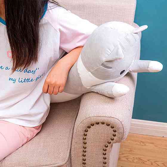 Іграшка подушка Кіт Батон, 90 см, EL-2117-7, Сіра / М'яка іграшка обіймашка / Дитяча іграшка Котик Київ