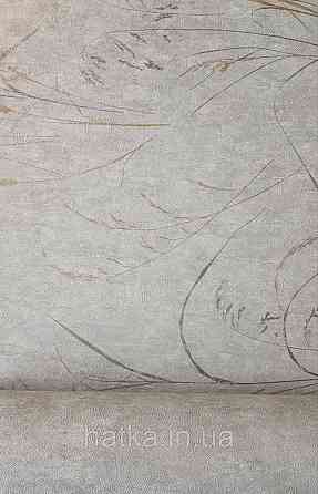 Шпалери метрові вінілові на флізеліні Sintra Vila прованс польові квіти рослини темно-сірі золотисті 533253 Київ