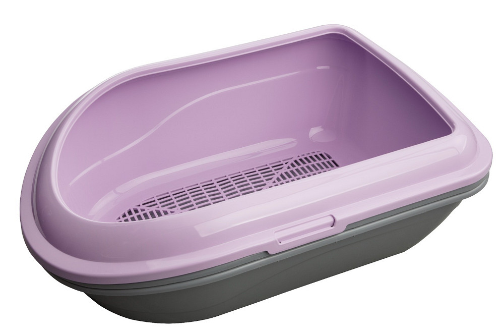 Туалет AnimAll CNR-130 для котів, під наповнювач, з сіткою, фіолетовий, 57×39×23 см Київ - фото 1