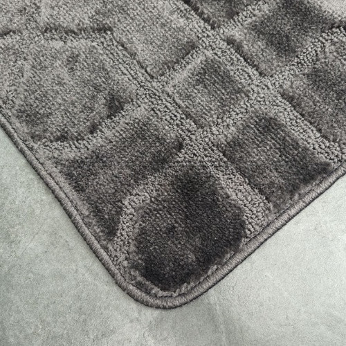 Набір килимків для ванної кімнати 2шт 57*100см+57*50см U-виріз Геометрія Joy сірий тафтинг Дариана Житомир - изображение 3