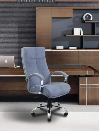 Офісне Крісло Керівника Richman Orion Missoni Хром М3 MultiBlock Блакитний Київ