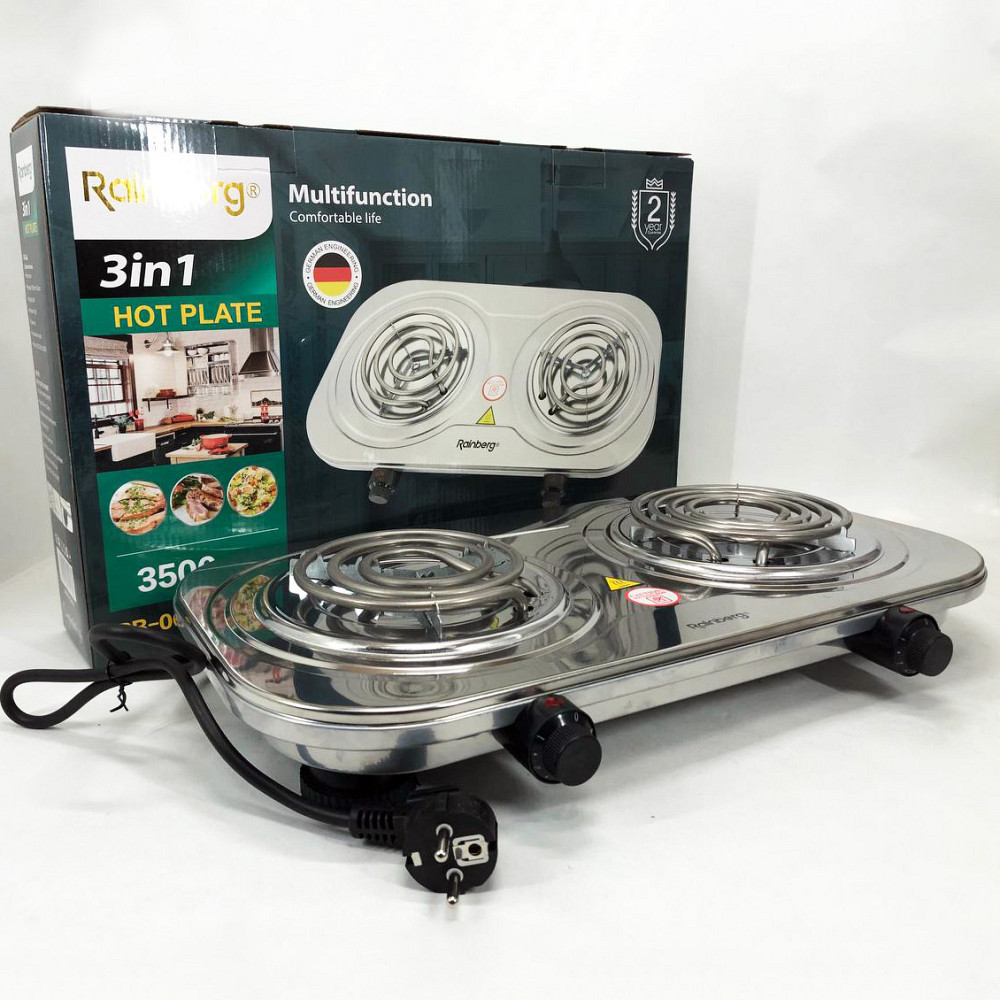 Стильная электро плита Rainberg, Плита двухкомфорочная для дома Надежная кухонная IQ-93 Львов - изображение 11