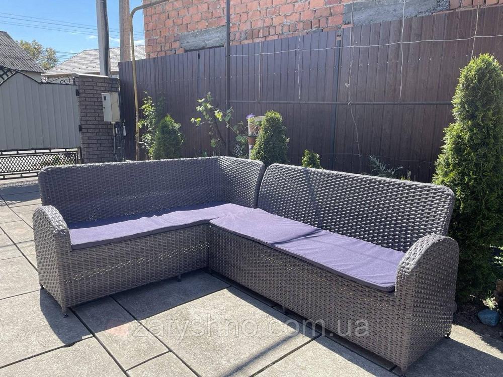 Кутовий диван із ротанга плетений на вулицю Київ - фото 2