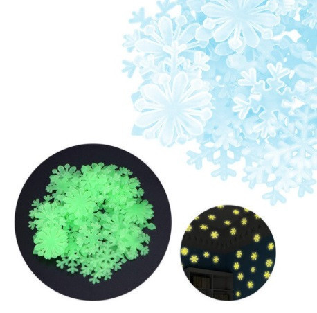 Фосфорные снежинки 48 штук 3 см голубой Киев - изображение 1