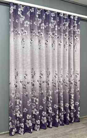 Тюль-штора VR-Textil 1877т Лен Фиолетовый с белым 200х270 см (42-0920) Киев