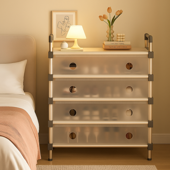 Тумба металлическая в прихожую 4 полки XL-1336 / Органайзер для обуви / Стеллаж для обуви / Полка для хранения Киев