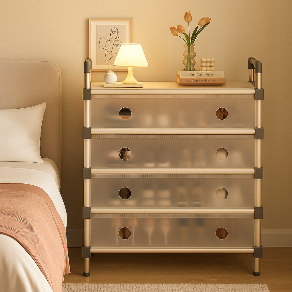 Тумба металлическая в прихожую 4 полки XL-1336 / Органайзер для обуви / Стеллаж для обуви / Полка для хранения Киев - изображение 6